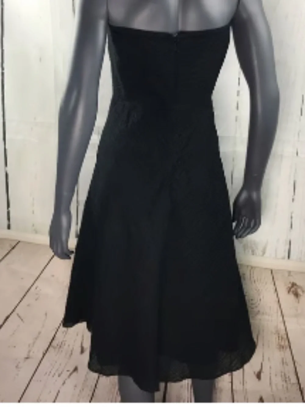 J. Crew Strapless Black A-Line Midi Dress